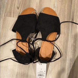 Tie Up Ankle Strap Flat Sandals for Women